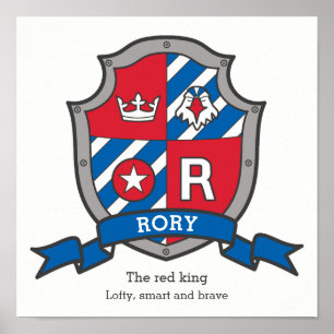 Rory Jungennamensbedeutung Heraldik Schild Poster