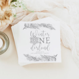 RORY Silver Winter OnderLand 1. Geburtstag Party Serviette