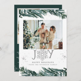 RORY Winter Pine Joto Foto Collage Weihnachtskarte Einladung