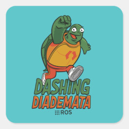 ROS 2 Dashing Diademata Quadratischer Aufkleber