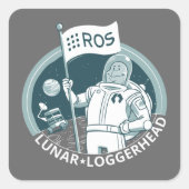 ROS Lunar Loggerhead Quadratischer Aufkleber (Vorderseite)