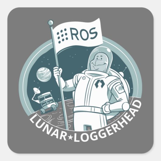 ROS Lunar Loggerhead Quadratischer Aufkleber (Vorderseite)