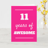 Rosa 11. Geburtstagskarte Karte (Gelbe Blume)