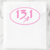 Rosa 13,1 Halbmarathon Ovaler Aufkleber (Tasche)