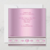 Rosa 16 . Geburtstag 16 Party Schuhpappe Einladung (Rückseite)