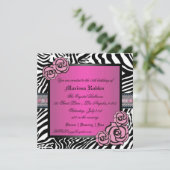 Rosa 16 . Geburtstag Einladung (Stehend Vorderseite)