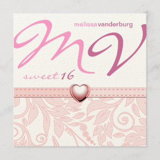 Rosa 16 . Geburtstag Geburtstag Einladung