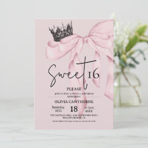  Rosa 16. Geburtstag ⎮Moderner süßer Bogen Sweet 1 Einladung