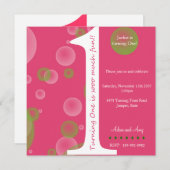 Rosa 1. Geburtstag #1 Einladung (Vorne/Hinten)