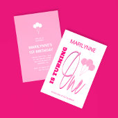 Rosa 1. Geburtstag Einladung