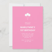 Rosa 1. Geburtstag Einladung (Rückseite)