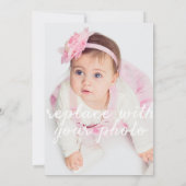 Rosa 1. Geburtstag Foto Alle Farbmindestwerte Einladung (Rückseite)