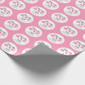 Rosa 1. Geburtstag Geschenkpapier (Ecke)