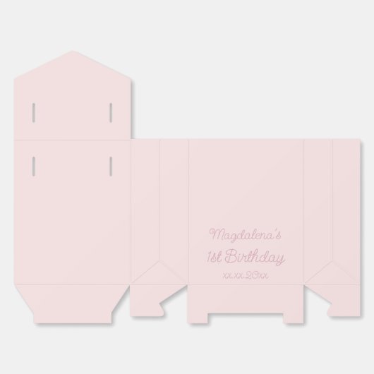 rosa 1. Geburtstag Geschenkschachtel (Ungefaltet)