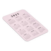 Rosa 2025 Monatlicher Kalender Magnet (Rechte Seite)