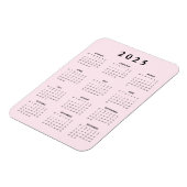 Rosa 2025 Monatlicher Kalender Magnet (Linke Seite)