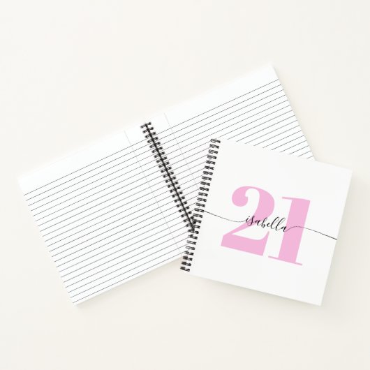 Rosa 21. Geburtstag Notizblock (Innenseite)