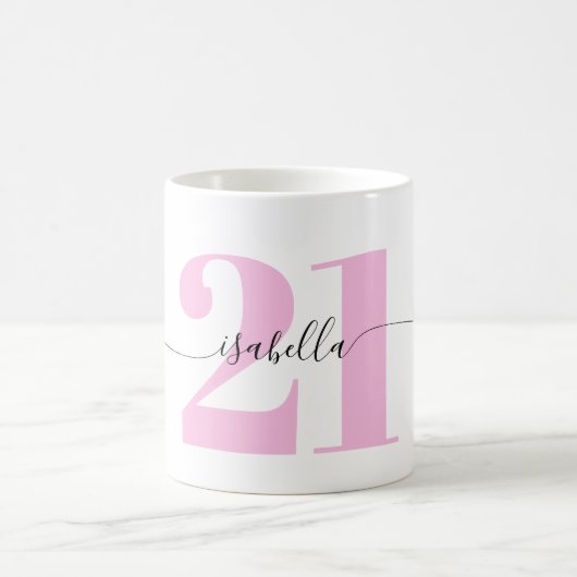 Rosa 21. Geburtstagsgeschenk Kaffeetasse (Mittel)