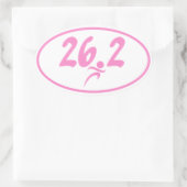 Rosa 26,2-Marathon Ovaler Aufkleber (Tasche)