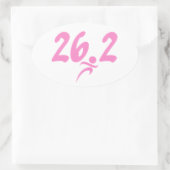 Rosa 26,2-Marathon Ovaler Aufkleber (Tasche)