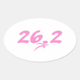 Rosa 26,2-Marathon Ovaler Aufkleber