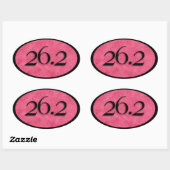 Rosa 26,2 Marathonaufkleber von Vetro Ovaler Aufkleber (Blatt)