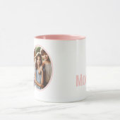 Rosa 2 Foto "Guten Morgen!" Maßgeschneiderte Typog Tasse (Zentrum)