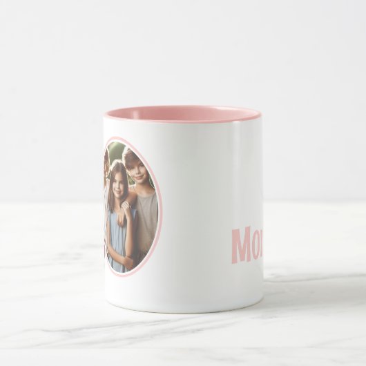 Rosa 2 Foto "Guten Morgen!" Maßgeschneiderte Typog Tasse (Zentrum)