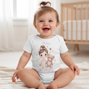 Rosa 2. Geburtstagsbär Mädchen T-Shirt für Kleinki