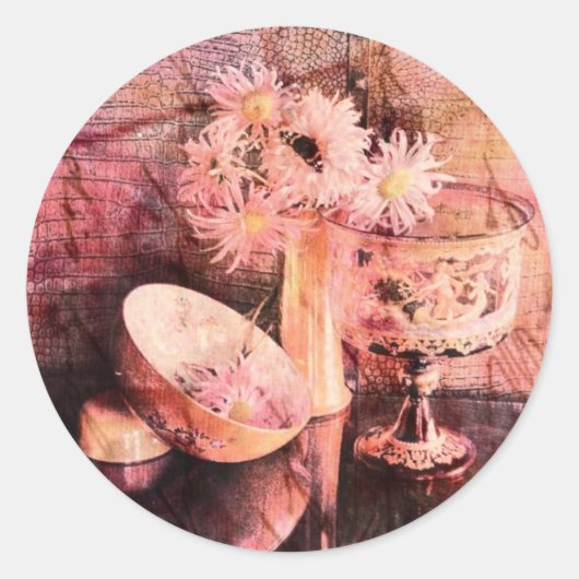 Rosa 2 runder aufkleber (Vorderseite)