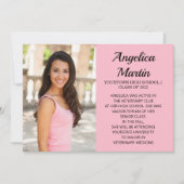 Rosa 2-seitige Ankündigung von Abschluss 3 Foto (Vorderseite)