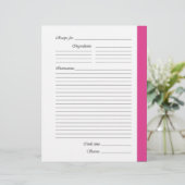 Rosa 2-seitige Rezeptorseiten (Stehend Vorderseite)