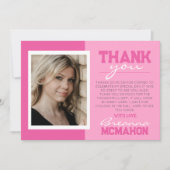 Rosa 2 Tonne Abschluss 2 Foto Danke Karte (Vorderseite)