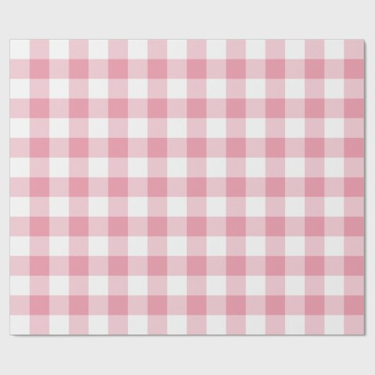 Rosa 2 Zoll Gingham Karo Geschenkpapier (Flach)