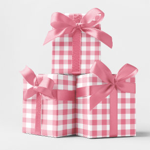 Rosa 2 Zoll Gingham Karo Geschenkpapier