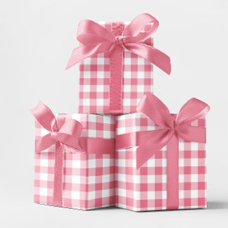Rosa 2 Zoll Gingham Karo Geschenkpapier