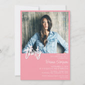 Rosa 30. Geburtstag Foto Einladung (Vorderseite)