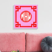 Rosa 3-Kreislauf-Monogramm-Schriftart DIY BG Leinwanddruck (Insitu (Wohnzimmer))