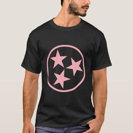 Rosa 3-Sterne-Tn-Fahne für Frauen Niedlich rosa Te T-Shirt (Vorderseite)