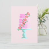 Rosa 3-Tier-Kugel Einladung (Stehend Vorderseite)