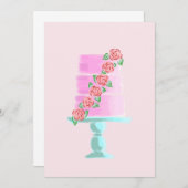 Rosa 3-Tier-Kugel Einladung (Vorne/Hinten)