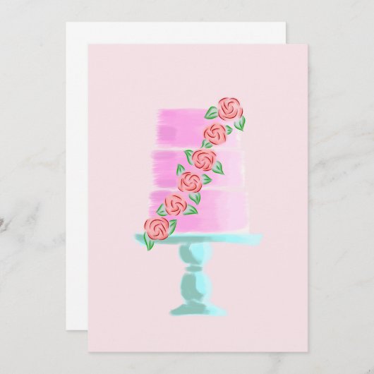 Rosa 3-Tier-Kugel Einladung (Vorne/Hinten)