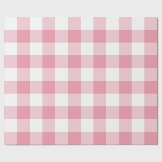 Rosa 3 Zoll Gingham Karo Geschenkpapier (Flach)