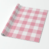 Rosa 3 Zoll Gingham Karo Geschenkpapier (Ungerollt)