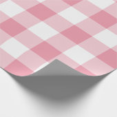 Rosa 3 Zoll Gingham Karo Geschenkpapier (Ecke)