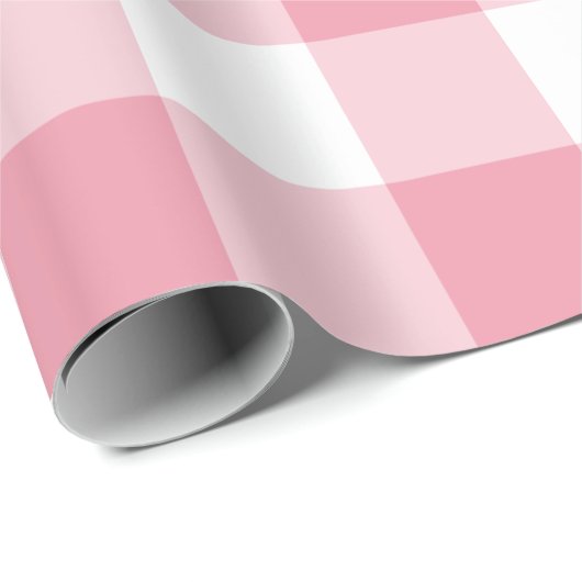 Rosa 3 Zoll Gingham Karo Geschenkpapier (Rolleneckpunkt)