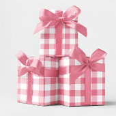 Rosa 3 Zoll Gingham Karo Geschenkpapier