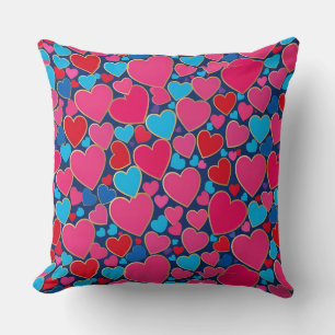 💗 Rosa 3D-Herz-Zimmer-Dekorations-Accessoire-Gesc Kissen