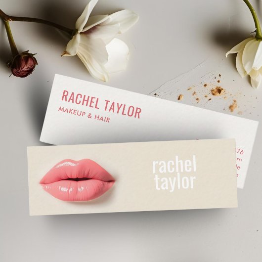 Rosa 3D Lippen Moderne Beruflich Mini Visitenkarte