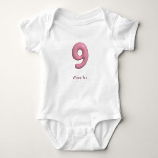 Rosa 3D Nummer 9 - 9 Monate Baby Bodysuit Strampler
